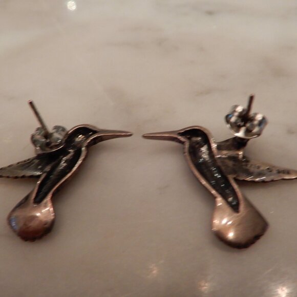 Kabana Vintage Silver Humming Bird Earrings - Picture 4 of 5